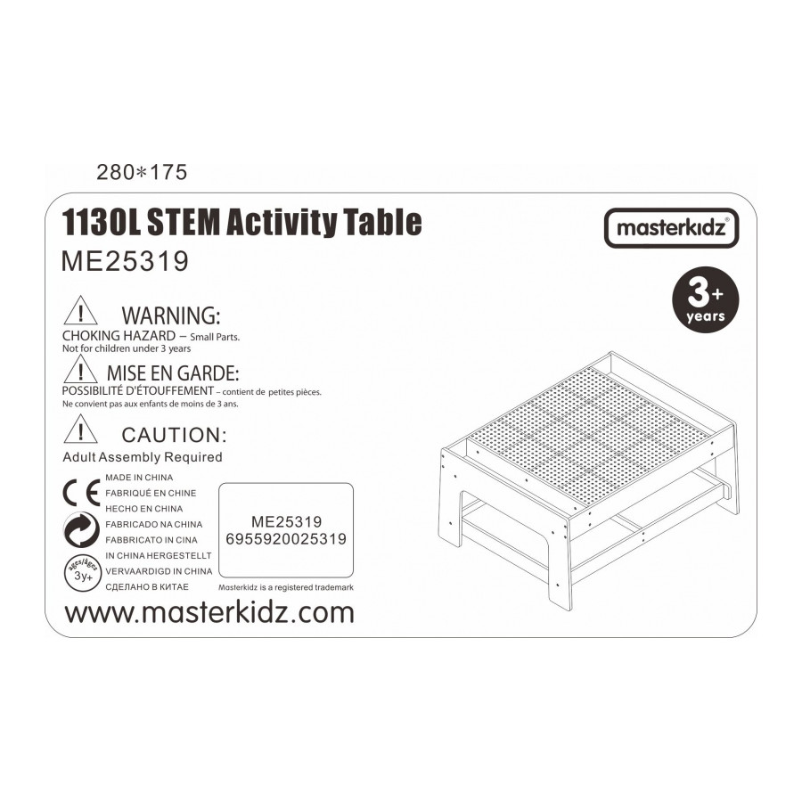 Stół edukacyjny + akcesoria STEM Wall 135 Klocków / Masterkidz