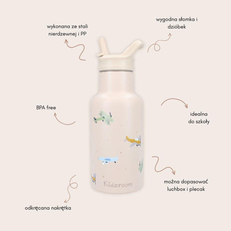 Bidon z ustnikiem 350 ml Small Aeroplane / Kidzroom