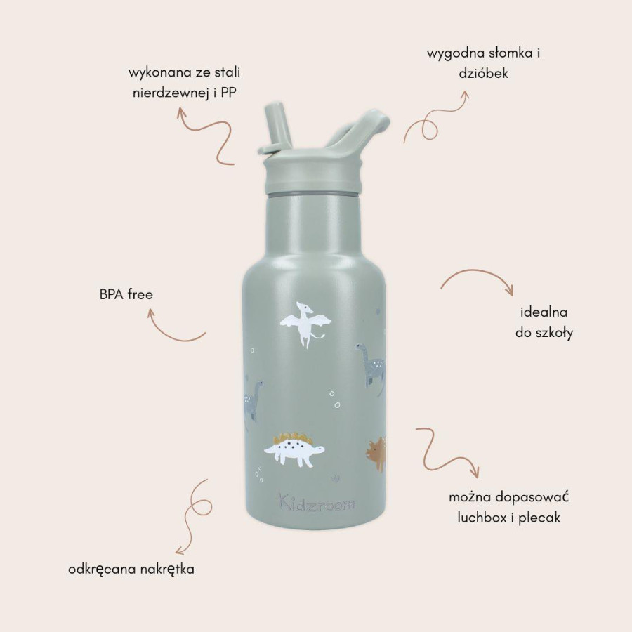 Bidon z ustnikiem 350 ml Small Dino / Kidzroom