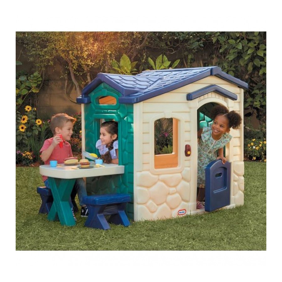 Domek ogrodowy ze stoliczkiem i krzesełkami Zielony / Little Tikes