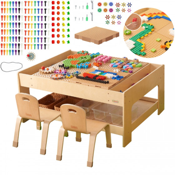 Stół edukacyjny + akcesoria STEM Wall + 563 klocków / Masterkidz