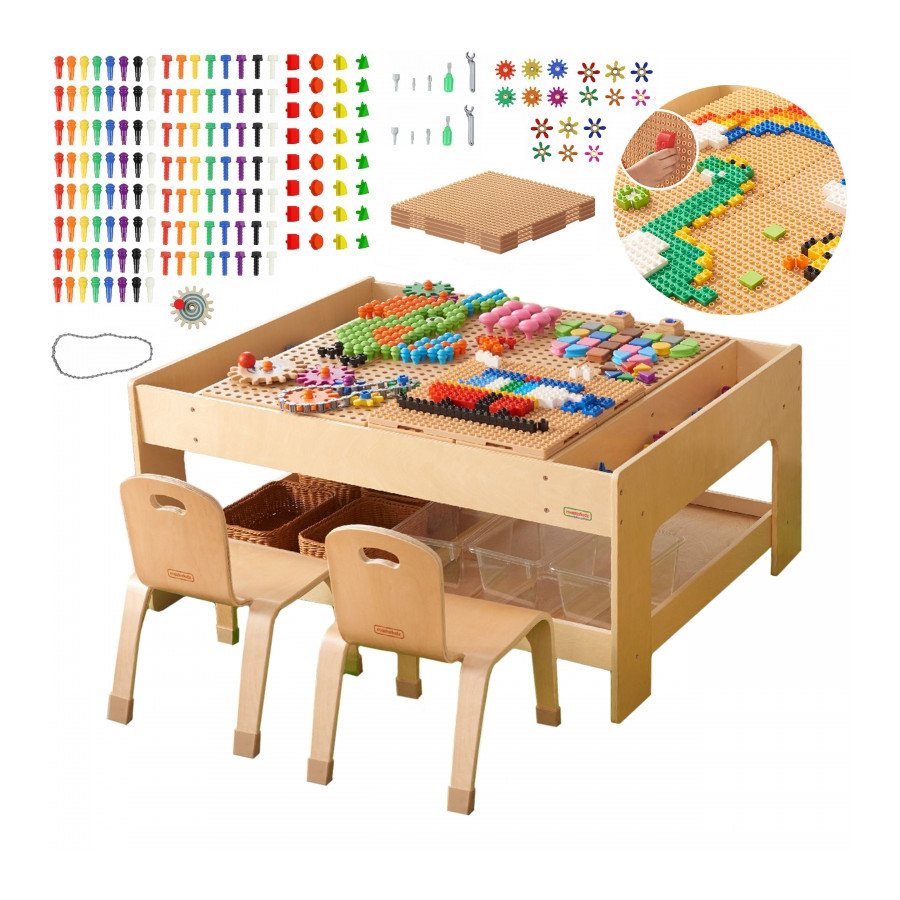 Stół edukacyjny + akcesoria STEM Wall + 563 klocków / Masterkidz