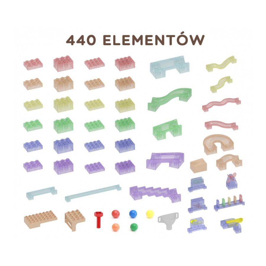 Zestaw 440 elementów konstrukcyjnych do tablicy STEM / Masterkidz
