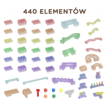 Zestaw 440 elementów konstrukcyjnych do tablicy STEM / Masterkidz