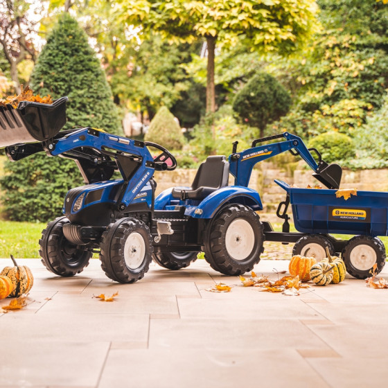 Traktor na pedały z łyżką i przyczepką New Holland / Falk