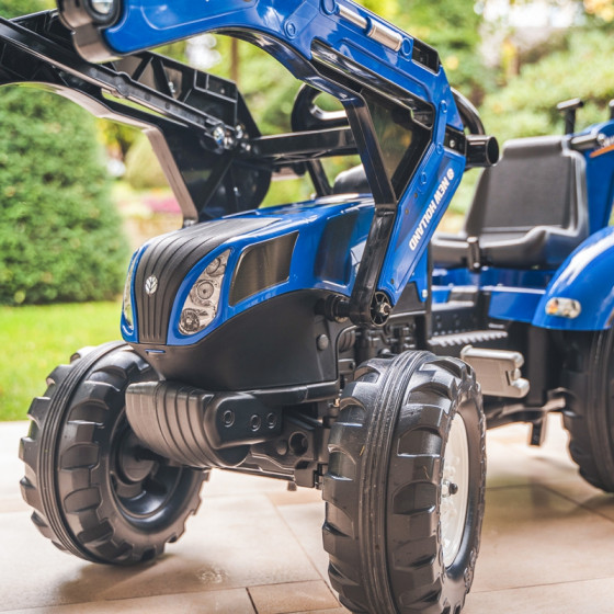 Traktor na pedały z łyżką i przyczepką New Holland / Falk