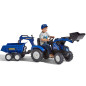 Traktor na pedały z łyżką i przyczepką New Holland / Falk