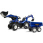 Traktor na pedały z łyżką i przyczepką New Holland / Falk