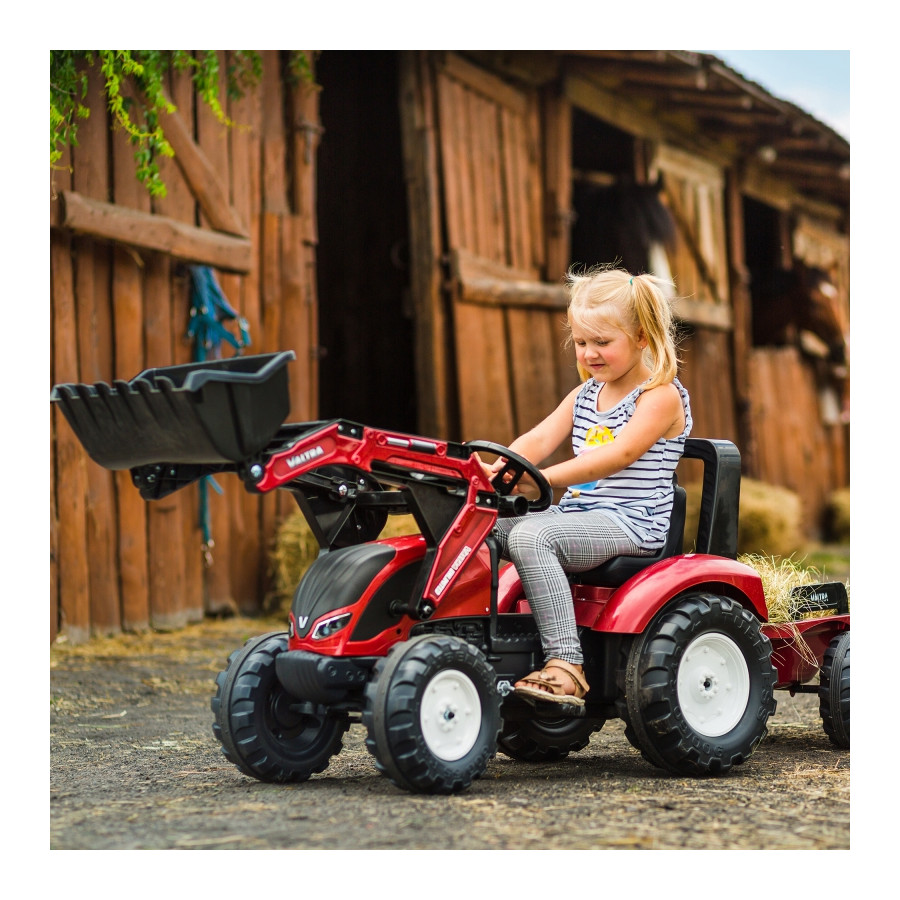 Traktor na pedały z przyczepką i łyżką Valtra / Falk