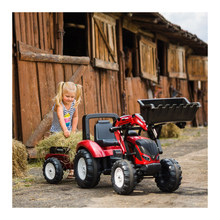 Traktor na pedały z przyczepką i łyżką Valtra / Falk