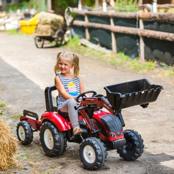 Traktor na pedały z przyczepką i łyżką Valtra / Falk