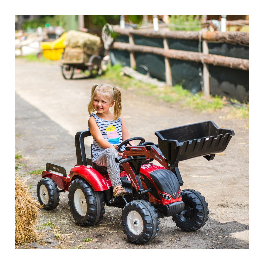 Traktor na pedały z przyczepką i łyżką Valtra / Falk