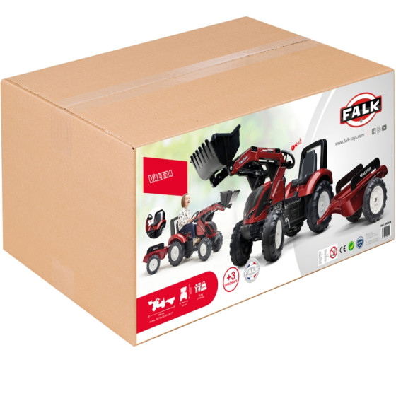 Traktor na pedały z przyczepką i łyżką Valtra / Falk