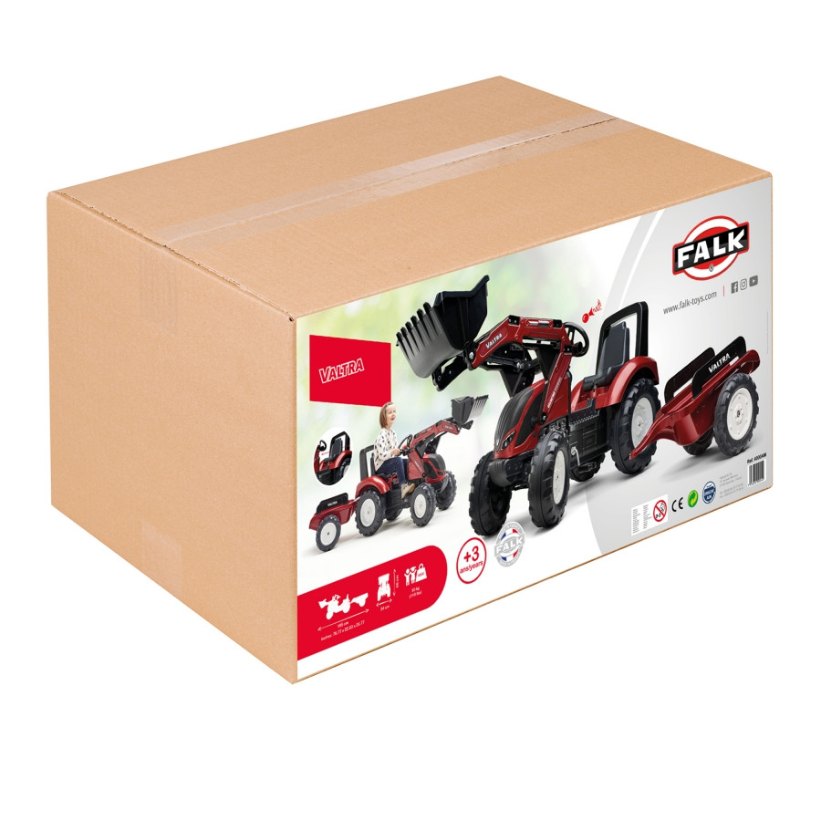 Traktor na pedały z przyczepką i łyżką Valtra / Falk