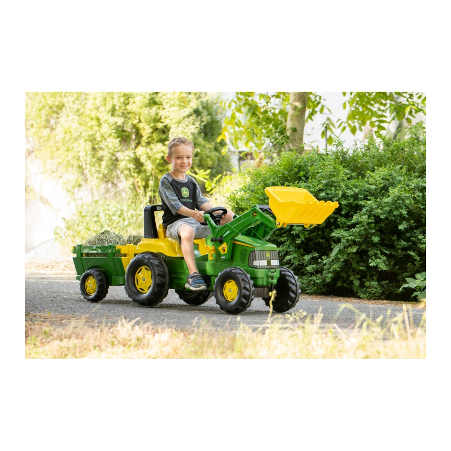 Traktor na pedały z przyczepką i łyżką John Deere / Rolly Toys