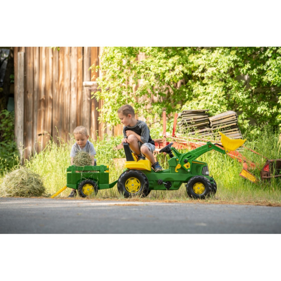 Traktor na pedały z przyczepką i łyżką John Deere / Rolly Toys