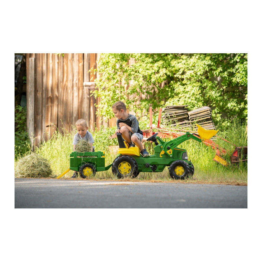 Traktor na pedały z przyczepką i łyżką John Deere / Rolly Toys