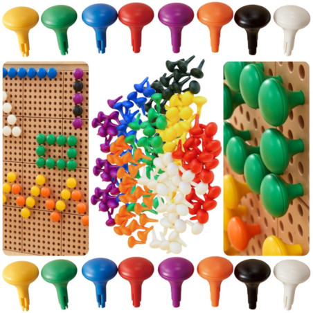 Kolorowe kołeczki Jumbo do tablicy STEM 128 szt. / Masterkidz