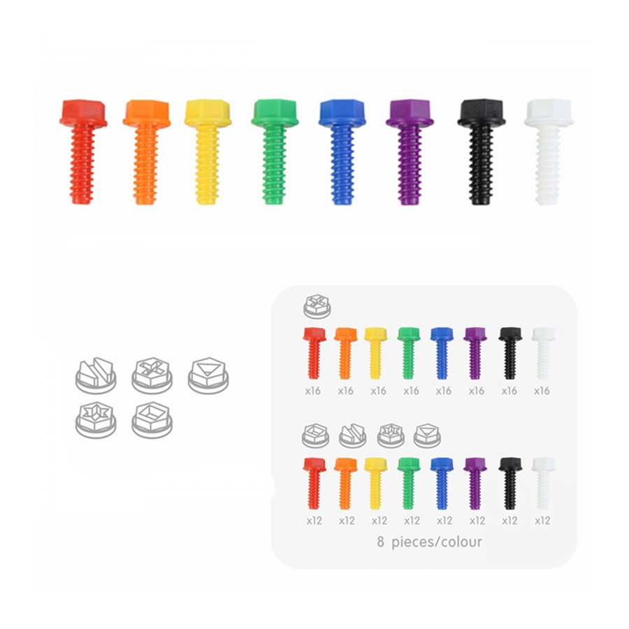 Kolorowe śrubki do tablicy STEM 512 szt. / Masterkidz