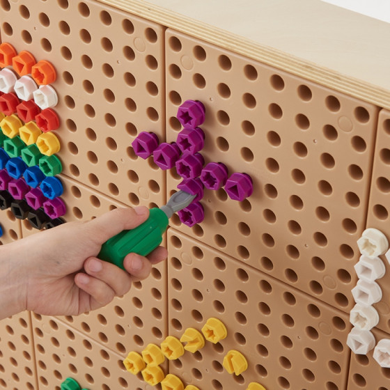 Kolorowe śrubki do tablicy STEM 512 szt. / Masterkidz