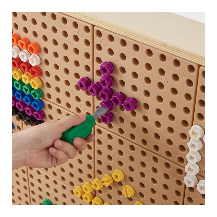Kolorowe śrubki do tablicy STEM 512 szt. / Masterkidz