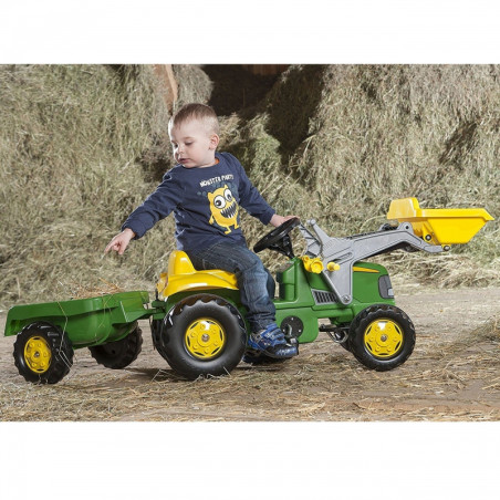 Traktor na pedały z łyżką i przyczepą RollyKid John Deere / Rolly Toys