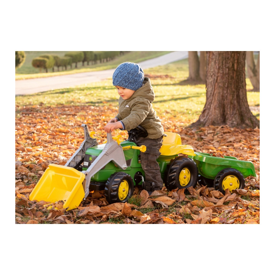 Traktor na pedały z łyżką i przyczepą RollyKid John Deere / Rolly Toys