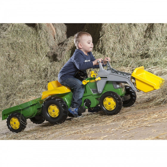 Traktor na pedały z łyżką i przyczepą RollyKid John Deere / Rolly Toys