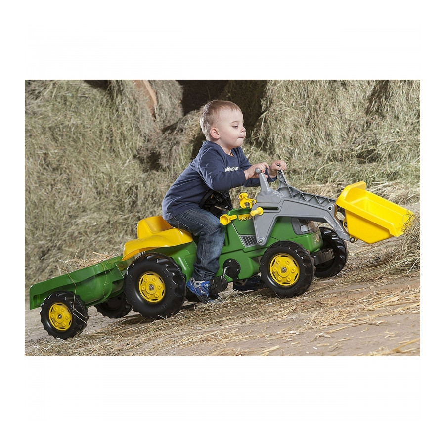 Traktor na pedały z łyżką i przyczepą RollyKid John Deere / Rolly Toys