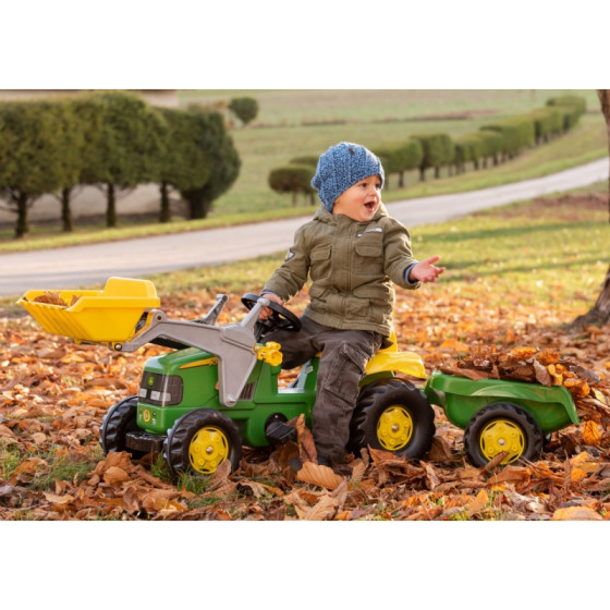 Traktor na pedały z łyżką i przyczepą RollyKid John Deere / Rolly Toys