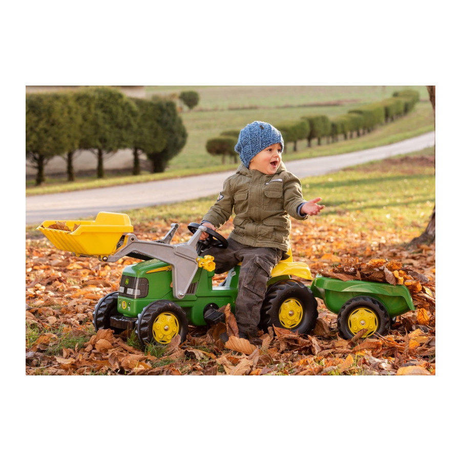 Traktor na pedały z łyżką i przyczepą RollyKid John Deere / Rolly Toys