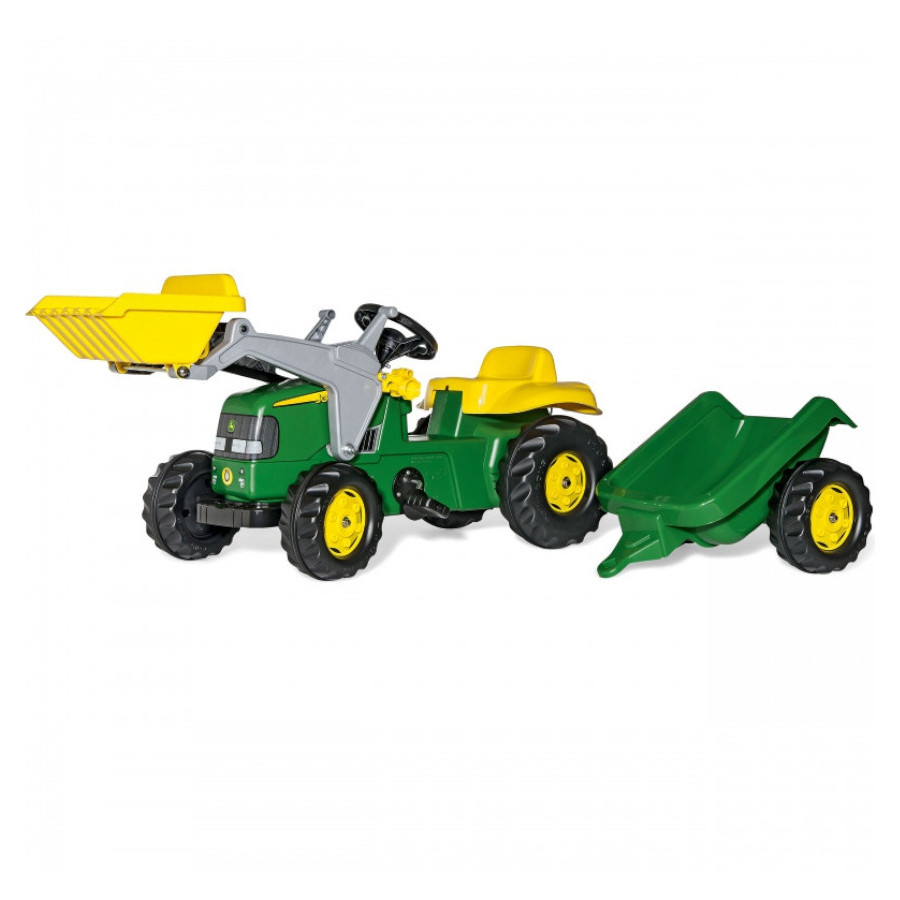 Traktor na pedały z łyżką i przyczepą RollyKid John Deere / Rolly Toys