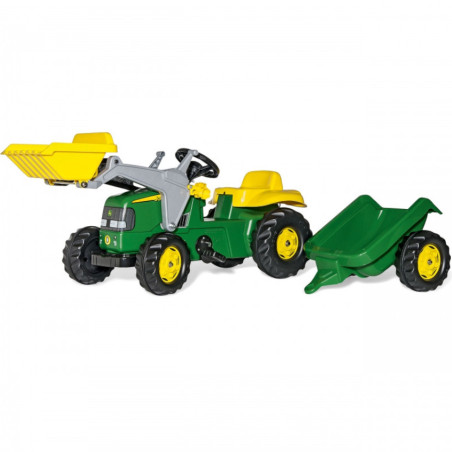 Traktor na pedały z łyżką i przyczepą RollyKid John Deere / Rolly Toys