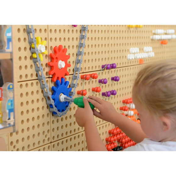 Zestaw akcesoriów - Kołeczki, śrubki, narzędzia 352 el. / Masterkidz