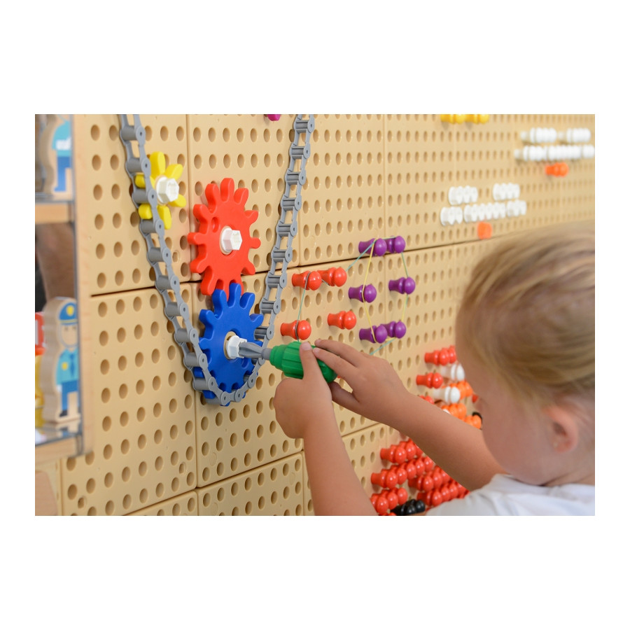 Zestaw akcesoriów - Kołeczki, śrubki, narzędzia 352 el. / Masterkidz