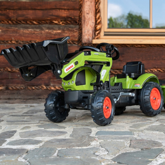 Traktor na pedały z przyczepą i łyżką Claas / Falk