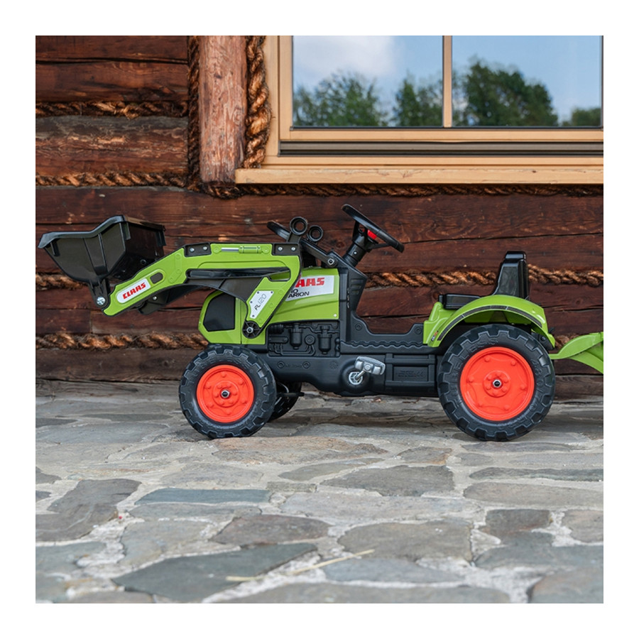 Traktor na pedały z przyczepą i łyżką Claas / Falk