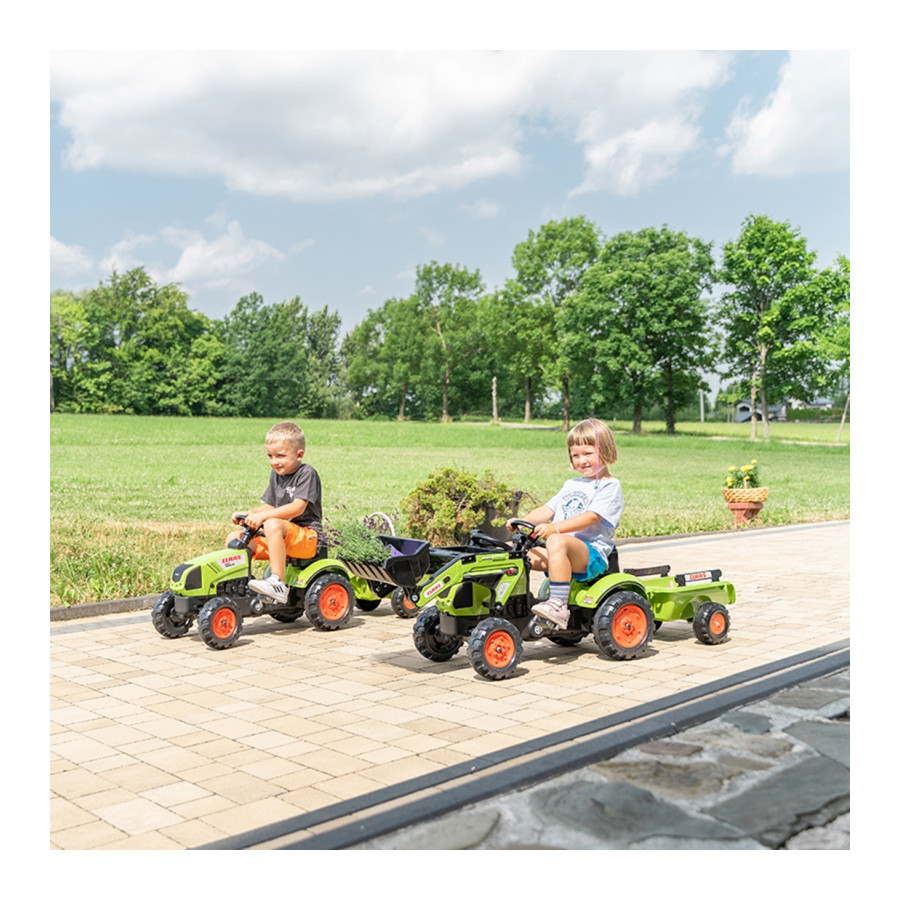 Traktor na pedały z przyczepą i łyżką Claas / Falk