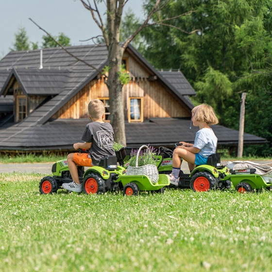 Traktor na pedały z przyczepą i łyżką Claas / Falk