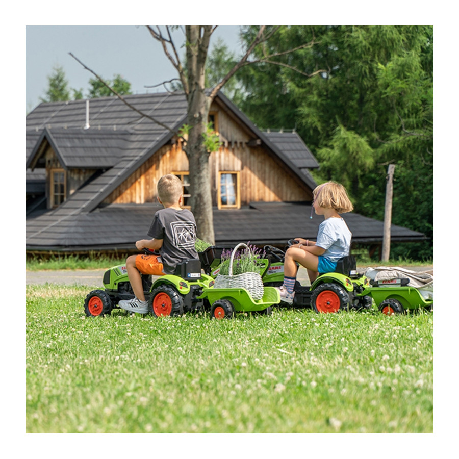 Traktor na pedały z przyczepą i łyżką Claas / Falk