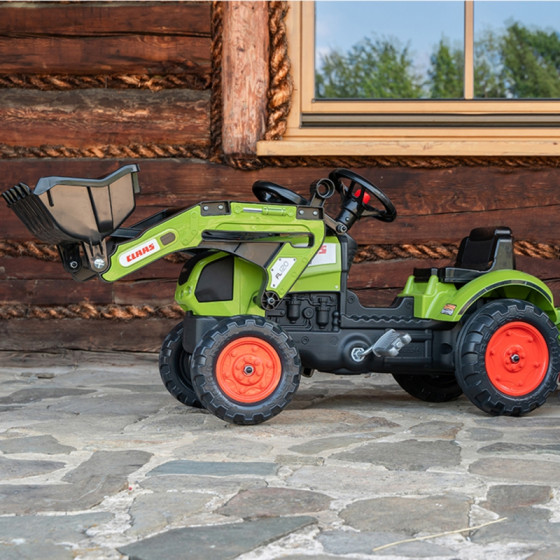 Traktor na pedały z przyczepą i łyżką Claas / Falk