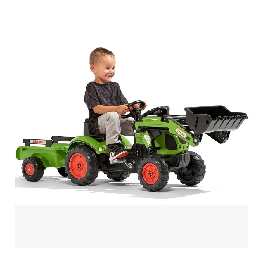 Traktor na pedały z przyczepą i łyżką Claas / Falk