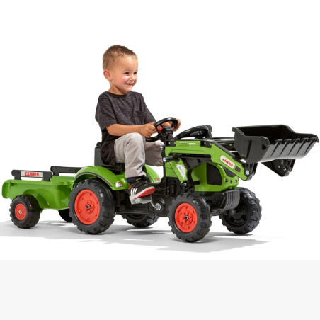 Traktor na pedały z przyczepą i łyżką Claas / Falk