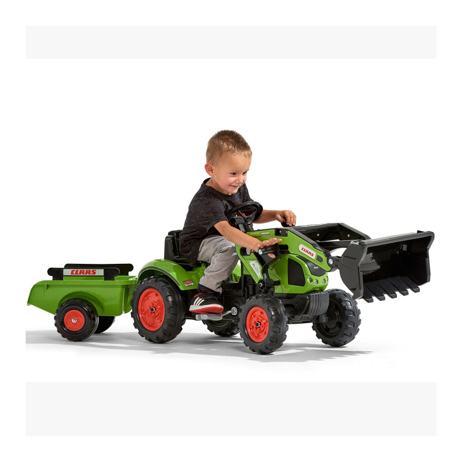 Traktor na pedały z przyczepą i łyżką Claas / Falk