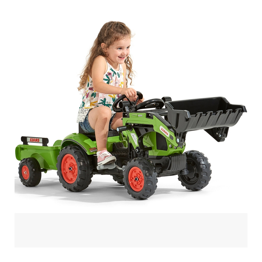 Traktor na pedały z przyczepą i łyżką Claas / Falk