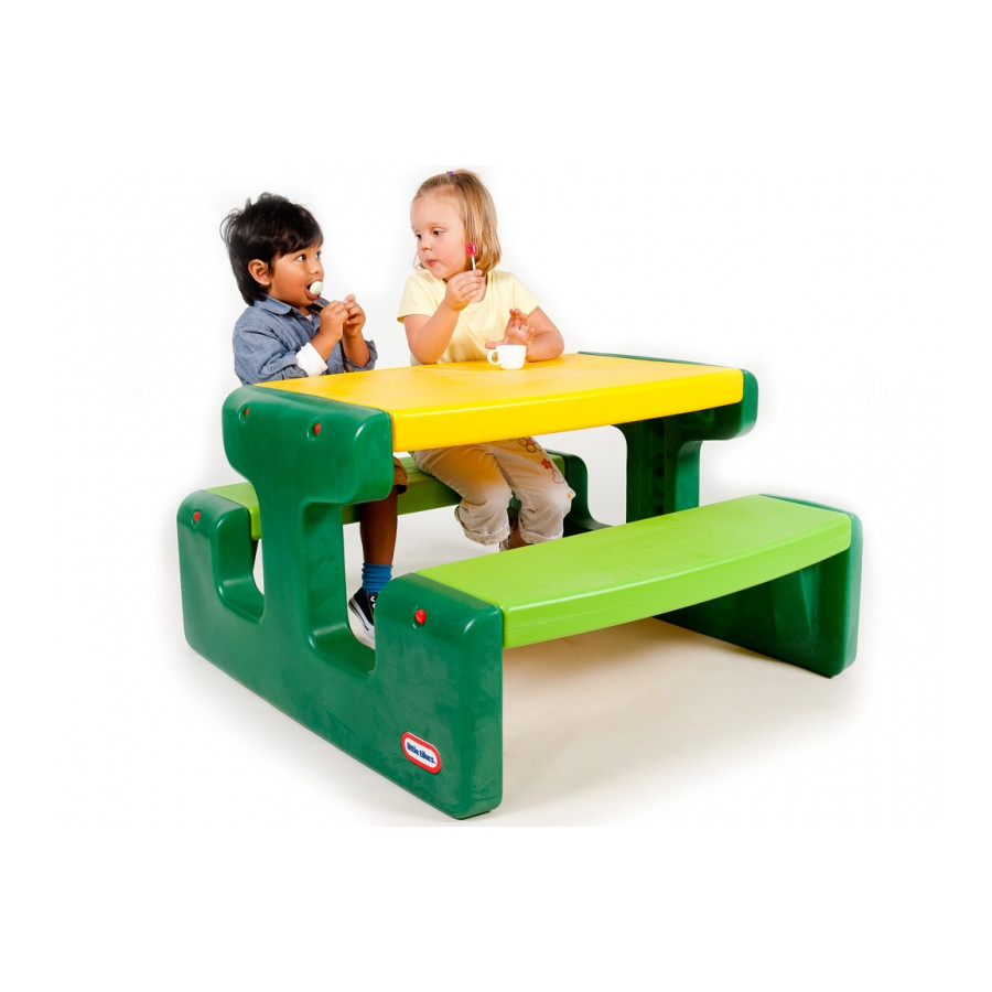 Stolik piknikowy z ławeczkami Zielony / Little Tikes