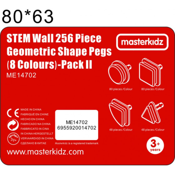 Geometryczne elementy do tablicy STEM 256 el. / Masterkidz
