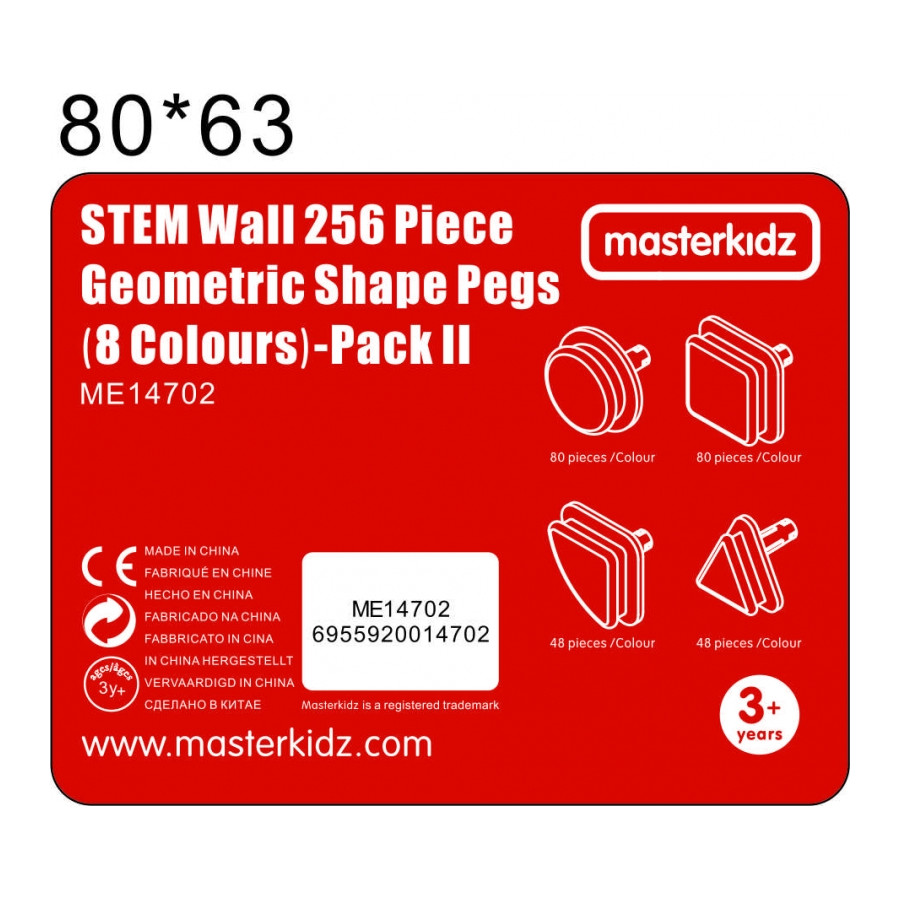 Geometryczne elementy do tablicy STEM 256 el. / Masterkidz