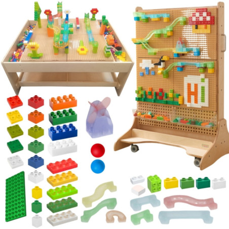Zestaw do budowy toru kulkowego do tablicy STEM 359 el. / Masterkidz