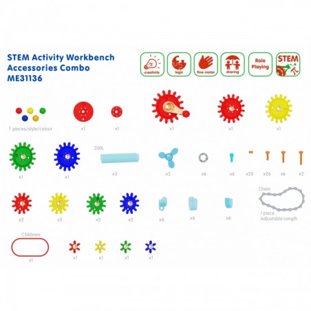 Przekładnie i koła zębate do stołu warsztatowego STEM 111 el. / Masterkidz